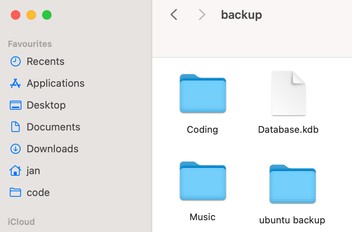 Backup folder successfully mounted